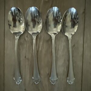 4‎ Oneida PRINCETON Place Oval Soup Spoons Frosted Stainless 18/10 Flatware